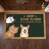 Don't Let The Cat Out No Matter What He Tells You - Cat Personalized Custom Home Decor Decorative Mat - House Warming Gift, Gift For Pet Owners, Pet Lovers