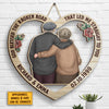 Couple Hugging From Our First Kiss Till Our Last Breath - Gift For Couples, Husband Wife, Personalized Shaped Wood Sign