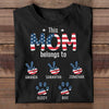 This Mama Belongs To These Kids - Gifts For 4th Of July - Personalized Unisex T-Shirt