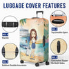 The Sea Is Calling - Travel Personalized Custom Luggage Cover - Holiday Vacation Gift, Gift For Adventure Travel Lovers