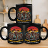 Daddy Bigfoot - Family Personalized Custom Black Mug - Gift For Dad, Grandpa