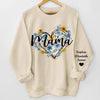 Grandma, We Love You With All Our Hearts - Family Personalized Custom Unisex Sweatshirt With Design On Sleeve - Gift For Mom, Grandma