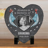 Custom Photo Planted In Memory - Memorial Personalized Custom Heart Shaped Memorial Stone - Sympathy Gift For Family Members