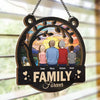 Home Is Where The Heart Resides - Family Personalized Window Hanging Suncatcher - Gift For Family Members