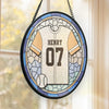 Gear Up And Hit The Field With Confidence - Personalized Custom Stained Glass Window Hanging Suncatcher - Gift For Sport Lovers, Sport Players