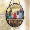 Family Forever In My Heart - Family Personalized Custom Stained Glass Window Hanging Suncatcher - Christmas Gift For Family Members