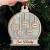 The World Changes When It Snows - Family Personalized Custom Wood & Acrylic Ornament - Christmas Gift For Family Members