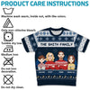 I Love My Family, Especially At Christmas - Family Personalized Custom All Over Print Adult Short Sleeve Sweater - Christmas Gift For Family Members