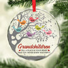 Grandkids Makes Life More Grand - Family Personalized Custom Circle Glass Ornament - Christmas Gift For Grandma