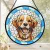 Custom Photo They Lived, They Loved, They Purred - Memorial Personalized Custom Stained Glass Window Hanging Suncatcher - Sympathy Gift For Pet Owners, Pet Lovers