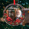 Custom Photo Your Presence Is Missed Daily - Memorial Personalized Custom Circle Glass Ornament - Sympathy Gift For Family Members