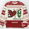 Warm Sweaters And Grandma's Love Make The Perfect Pair - Family Personalized Custom Ugly Sweatshirt - Unisex Wool Jumper - Christmas Gift For Grandma