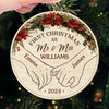 First Christmas As - Couple Personalized Custom Leather Ornament - Christmas Gift For Husband Wife, Anniversary, First Christmas