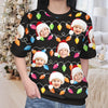 Custom Photo Kids Show Us The True Meaning Of Christmas - Family Personalized Custom All Over Print Adult Short Sleeve Sweater - Christmas Gift For Family Members