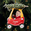 Custom Photo Celebrating The Season With Our Littlest Reason - Family Personalized Custom Ornament - Acrylic Custom Shaped - Christmas Gift For Baby Kids, Newborn Baby, First Christmas