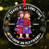 Your Friendship Is A Treasure I Hold Dear
- Bestie Personalized Custom Circle Glass Ornament - Christmas Gift For Best Friends, BFF, Sisters