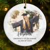 Custom Photo Chase Your Dreams And Make Them A Reality - Family Personalized Custom Ornament - Ceramic Round Shaped - Christmas Gift, Graduation Gift For Family Members, Siblings, Brothers, Sisters