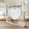 Location Map Where It All Began - Couple Personalized Custom Map Square Shaped Acrylic Plaque - Map Art, Gift For Husband Wife, Anniversary