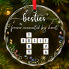 Forever Connected By Heart - Family Personalized Custom Circle Glass Ornament - Christmas Gift For Family Members, Siblings, Brothers, Sisters