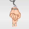 Dad Hold Our Hands For A Little While And Hold Our Hearts Forever - Family Personalized Custom Shaped Acrylic Keychain - Gift For Dad, Grandpa