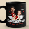 Custom Photo Being Bad Together Has Never Felt So Good - Couple Personalized Custom Black Mug - Gift For Husband Wife, Anniversary