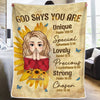 God Says You Are Precious Self-Love Affirmations - Friend Personalized Custom Blanket - Gift For Best Friends, Family Members, Coworkers, Yourself