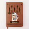 The Best Meals Are Made With Grandma’s Touch - Family Personalized Custom Leather Journal - Gift For Mom, Grandma