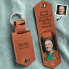 Custom Photo Always Loves, Never Forgotten, Forever Missed - Memorial Personalized Custom Engraved Leather Keychain - Sympathy Gift For Family Members