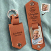 Custom Photo Cherished Memories, Lasting Forever - Memorial Personalized Custom Engraved Leather Keychain - Sympathy Gift For Family Members