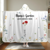 Mama's Favorite Garden - Family Personalized Custom Snuggle Blanket, Hoodie Blanket - Gift For Mom, Grandma