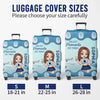Travel Far, Live Fully - Travel Personalized Custom Luggage Cover - Summer Vacation Gift, Gift For Adventure Travel Lovers
