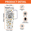 Love Grows Deeper With The Joy Of Grandkids - Family Personalized Custom 3D Inflated Effect Printed 40 Oz Stainless Steel Tumbler With Handle - Gift For Mom, Grandma