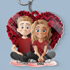 Partners In Crime And In Love - Couple Personalized Custom Shaped Acrylic Keychain - Gift For Husband Wife, Anniversary