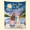 Love You To The Moon And Back - Dog & Cat Personalized Custom Blanket - Gift For Pet Owners, Pet Lovers