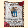 The World Is Brighter Because Of You - Family Personalized Custom Blanket - Mother's Day, Gift For Mom, Grandma