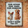 Dogs Don't Just Guard Houses, They Guard Hearts - Dog Personalized Custom Home Decor Metal Sign - House Warming Gift For Pet Owners, Pet Lovers