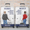 Travel Far, Love Deep - Travel Personalized Custom Luggage Cover - Summer Vacation Gift For Adventure Travel Lovers, Husband Wife, Anniversary