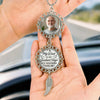 Custom Photo Your Love Lights My Way Until We Meet Again - Memorial Personalized Custom Metal Car Hanging Ornament With Charm - Sympathy Gift For Family Members