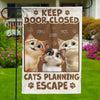Keep Door Closed, Cat’s Got Escape Plans - Cat Personalized Custom Flag - Gift For Pet Owners, Pet Lovers