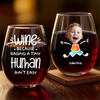 Custom Photo Perfect For The Mom Or Grandma Who Means The World To You - Family Personalized Custom Wine Glass - Gift For Mom, Grandma