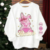 Mama Bunny & Her Little Loves - Family Personalized Custom Unisex Sweatshirt, Hoodie With Design On Sleeve - Easter Gift For Mom, Grandma