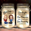 True Friendship Is Rare And Precious - Family Personalized Custom Mason Jar Light - Gift For Mom, Daughter