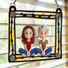 A Mother Is The Heart That Beats For The Whole Family - Family Personalized Window Hanging Suncatcher Ornament - Mother's Day, Gift For Mom, Grandma