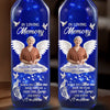 Custom Photo Though You Are Gone, Your Love Will Stay - Memorial Personalized Custom Blue Bottle Lamp - Sympathy Gift For Family Members