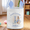 Springtime Magic, One Hop At A Time - Family Personalized Custom Bunny Basket, Tote With Bunny Ears - Easter Gift For Kids Egg Hunt, Family Members