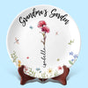 Where Every Petal Tells A Story - Family Personalized Custom Ceramic Plate - Mother's Day, Gift For Mom, Grandma