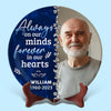 Custom Photo Their Memory Lives On In Us - Memorial Personalized Custom Ceramic Plate - Sympathy Gift For Family Members
