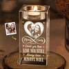 Custom Photo In Your Light, I Find Love - Couple Personalized Custom 3D Crystal Photo Laser Engraved, Crystal Candle Holder - Gift For Husband Wife, Anniversary