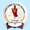 A Sweet Ending To A New Beginning - Family Personalized Custom Ceramic Plate - Graduation Gift For Family Members, Siblings, Brothers, Sisters