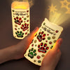 Your Paw Prints Are Forever Etched On My Heart - Memorial Personalized Custom LED Projection Flameless Candle - Sympathy Gift For Pet Owners, Pet Lovers